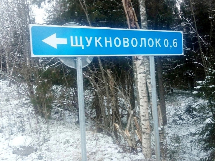 Минтранс Карелии признал ошибку в написании деревни на дорожном указателе