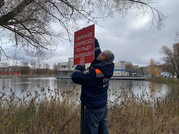 В Ярославле расставили таблички с запретом выхода на лед