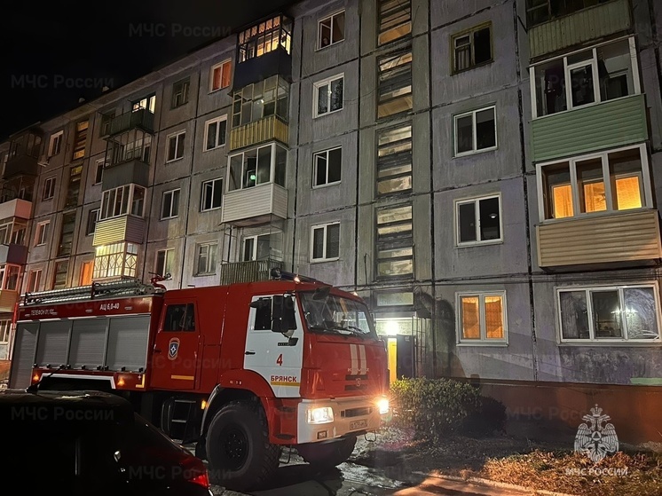 При пожаре в пятиэтажке по Володарского в Брянске пострадал человек