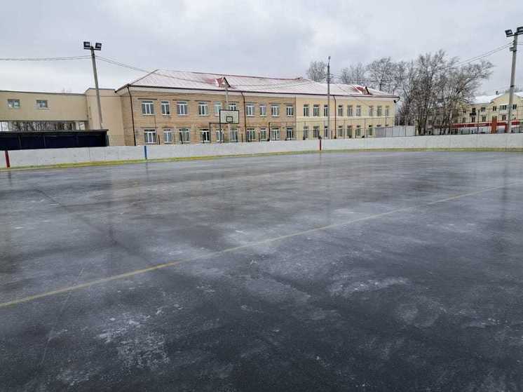  В Новомосковске залит каток и хоккейная коробка
