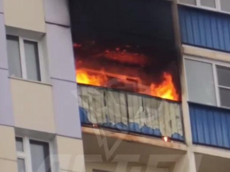 В Новосибирске в доме на Одоевского загорелась квартира на 16 этаже