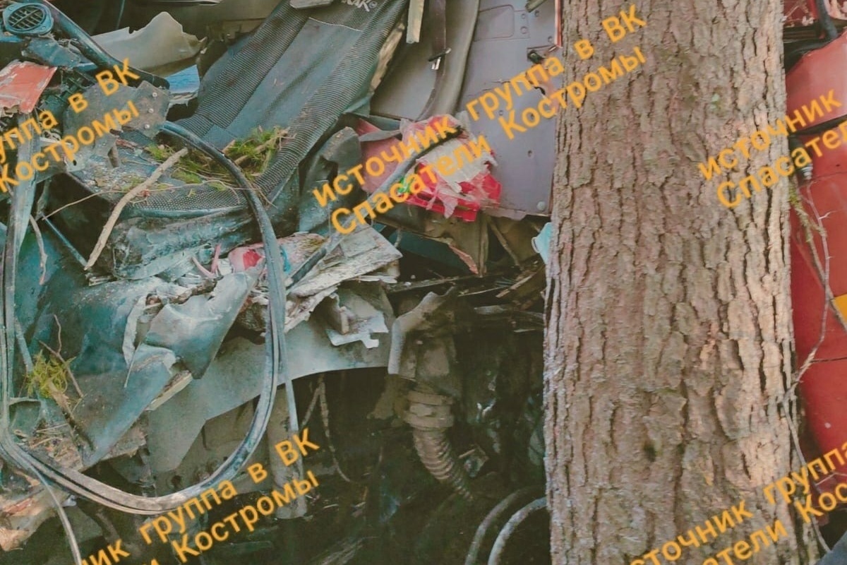 Костромские ДТП: уходя от столкновения с трактором, КАМАЗ врезался в дерево