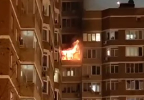 Серьезный пожар возник в понедельник вечером в микрорайоне Родники поселка Знамя Труда (Новая Москва)