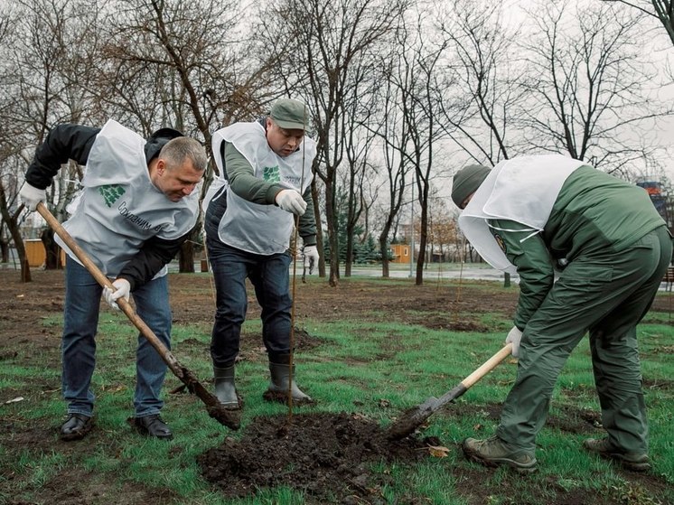 Приморский парк Мариуполя пополнился новыми саженцами