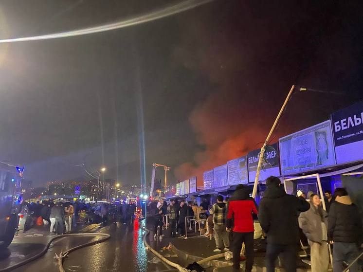 МЧС: предварительно, пострадавших в результате пожара на рынке в Ростове нет