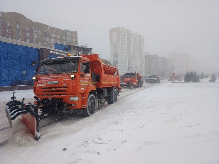 Улицы Курска от снега чистят 65 единиц спецтехники