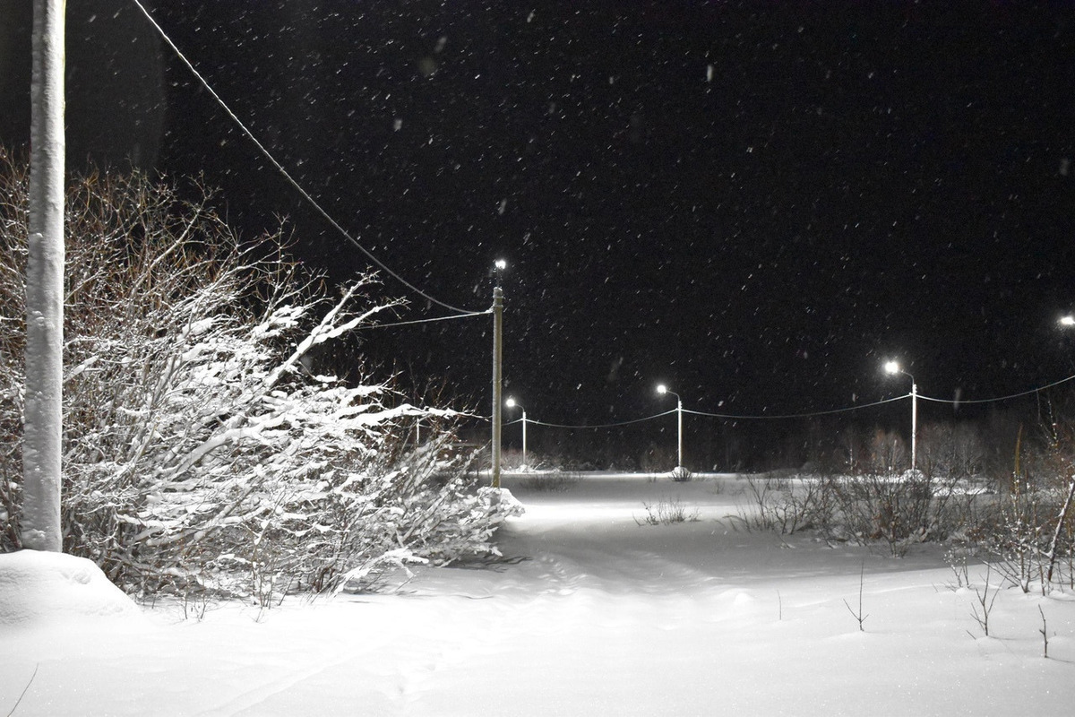 Благодаря губернаторской программе в поселке Корзуново осветили лыжню