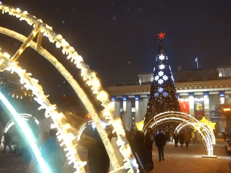 В центре Новосибирска зажгли новогодние огни