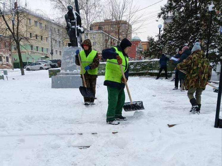 В Курске расчищают от снега все 73 парка и сквера