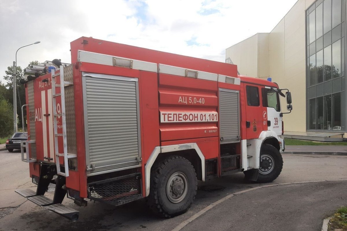 В Выборгском районе пожарные потушили горящую на трассе «Скандинавия» машину