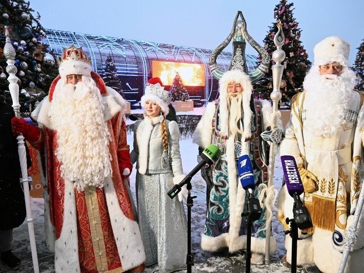 Костромская Снегурочка и многонациональные Деды Морозы зажгли новогодние огни на аллее ВДНХ
