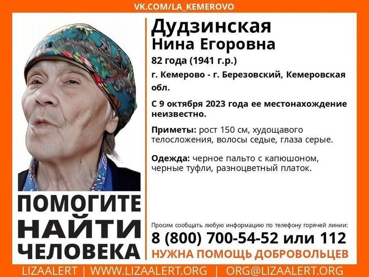Поиски 82-летней пенсионерки, пропавшей в октябре, начались в Кузбассе