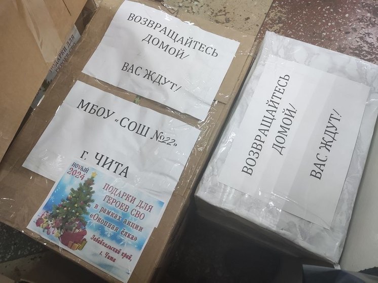 Жители Читы собрали подарки для бойцов СВО и сделали для них окопные ёлочки