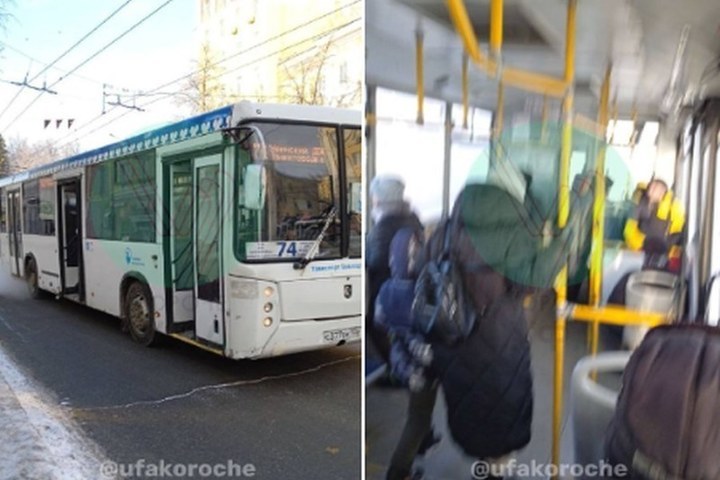 В Уфе автобус ездил по городу с открытыми дверями в -30 градусов