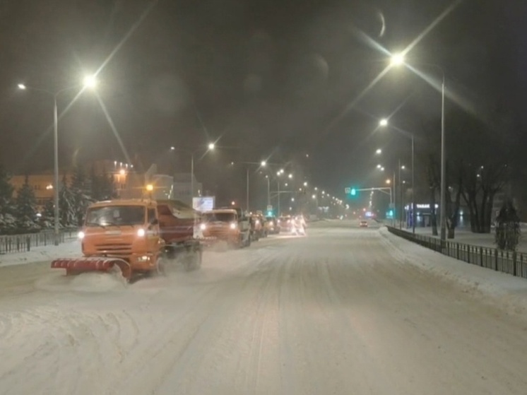 В Липецке третьи сутки борются со снегопадом