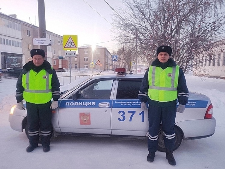 Автоинспекторы помогли курганцам, застрявшим в мороз на безлюдной дороге