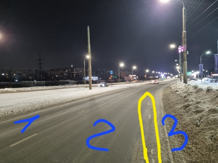 Трехполосный проспект в Петрозаводске превратился в двухполосный