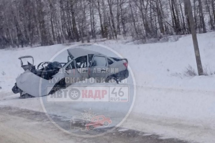Водитель Лады погиб в ДТП с участием грузовика на трассе в Курской области