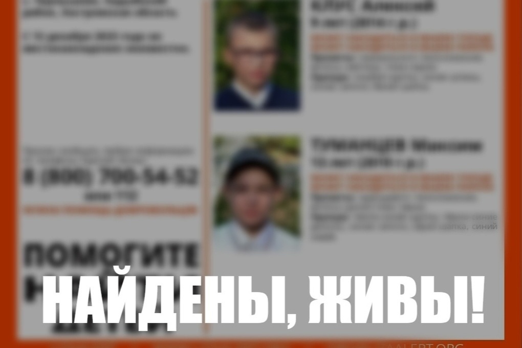 Костромские поиски: двух юных школьников из поселка Кадый нашли живыми и здоровыми