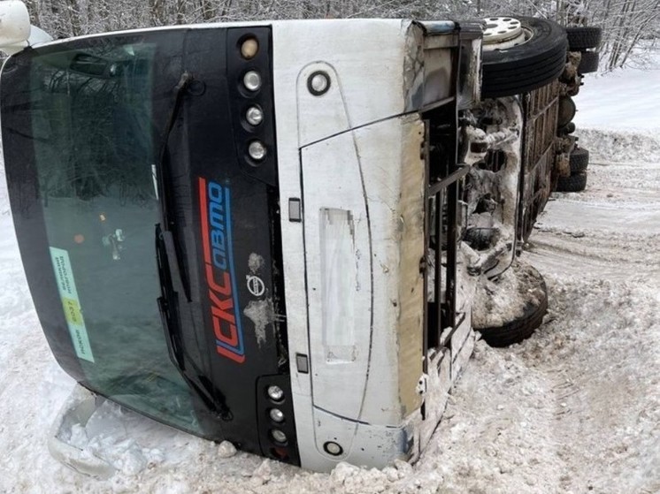 Пассажирский автобус «Великий Новгород-Псков» попал в аварию в Солецком районе