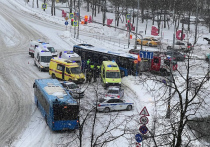 Автобус врезался в столб на западе Москвы