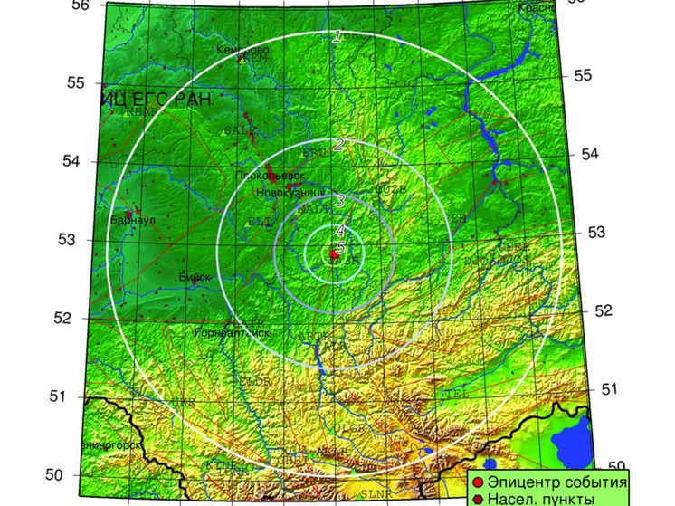 Землетрясение магнитудой 4,5 балла произошло на территории Кузбасса