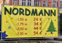 Живущая в Германии российская соотечественница сфотографировала уличный «ценник» на елки, установленный в немецкой столице