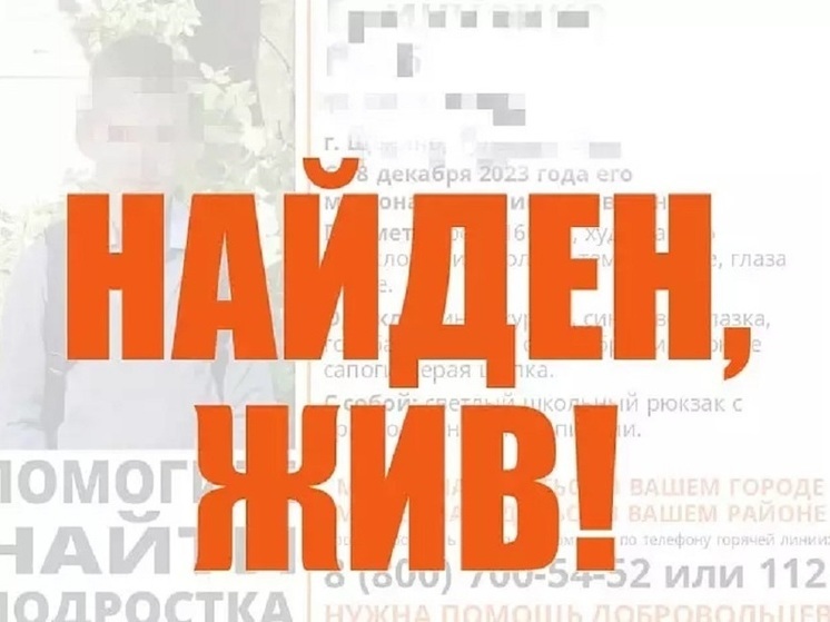 Пропавший 12-летний щекинец найден живым