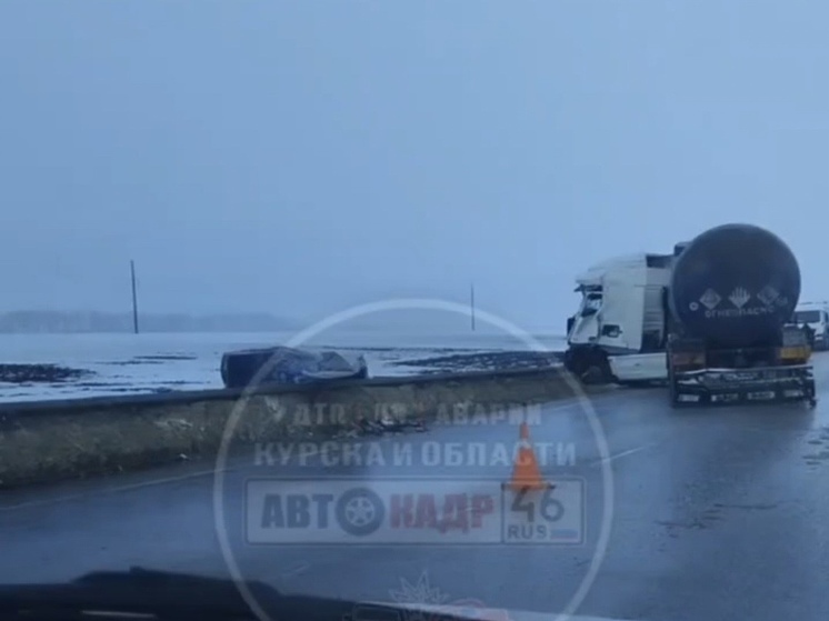 На трассе в Курской области в ДТП пострадал 42-летний водитель грузовика