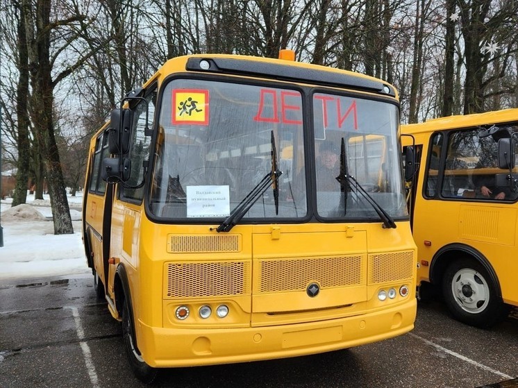 В новгородские школы передали 17 новых автобусов