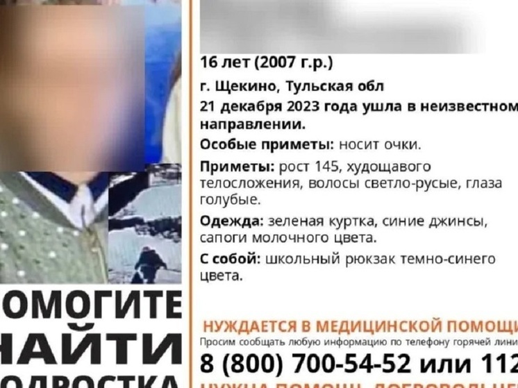 Пропавшая в Щекине тулячка найдена живой