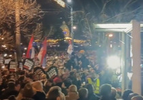 Толпа протестующих начала прорываться в здание администрации Белграда