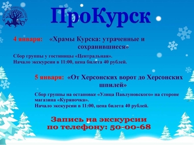В Курске 4 и 5 января куряне за 40 рублей могут посетить пешеходные экскурсии