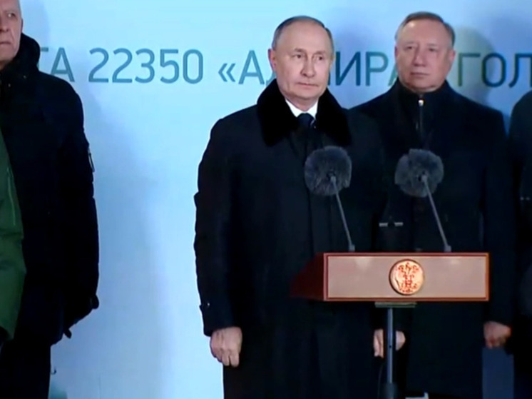 Путин разрешил поднять флаги на трех новых боевых кораблях в Петербурге