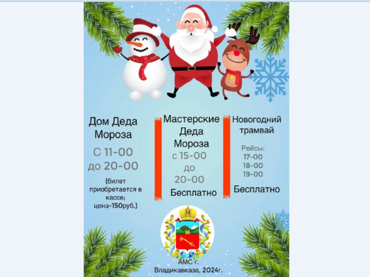 Для самых маленьких жителей Владикавказа подготовили мероприятия на каникулы