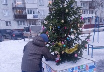 В новокузнецком городском паблике появилось видео, на котором местный житель ночью ворует новогодние украшения с елки, установленной в одном из дворов по улице Тореза