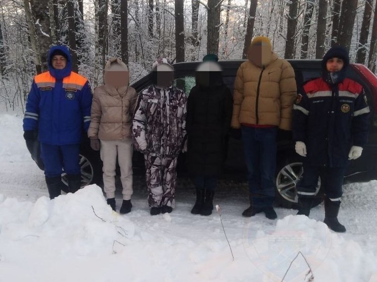 Спасатели помогли четырем ленинградцам, застрявшим в лесу возле деревни Шоткуса