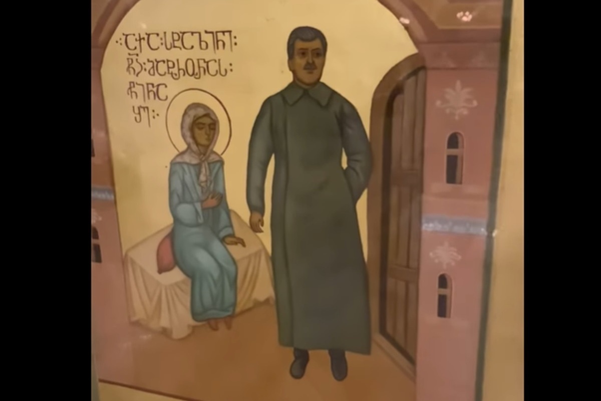 An icon with Stalin was spotted in the Tbilisi Cathedral