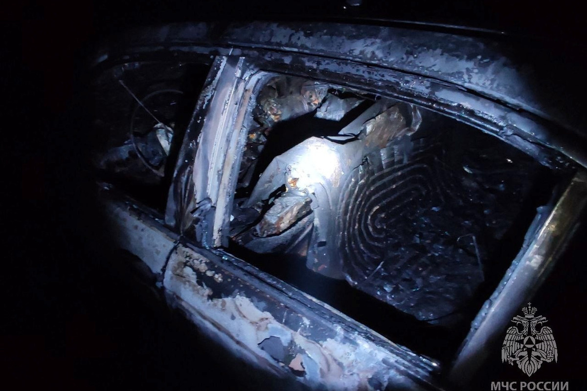 Автомобиль марки BMW пострадал при пожаре в Снежногорске