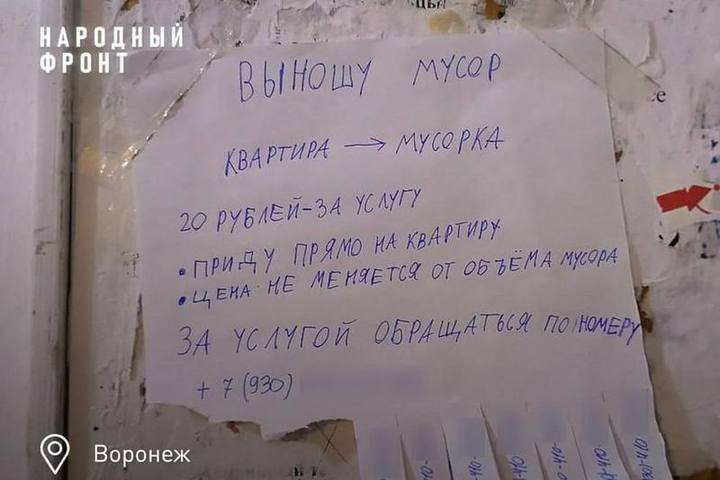 В Воронеже дети открыли бизнес по выносу мусора из квартир в период морозов