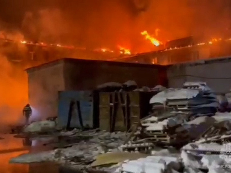 В Подмосковье гигантский пожар, горит цех полимерной продукции
