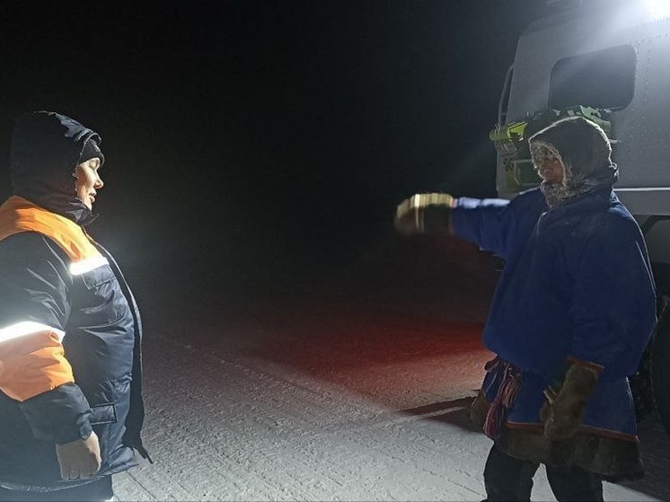 На Ямале спасатели помогли северянину со сломавшимся посреди тундры снегоходом вернуться домой