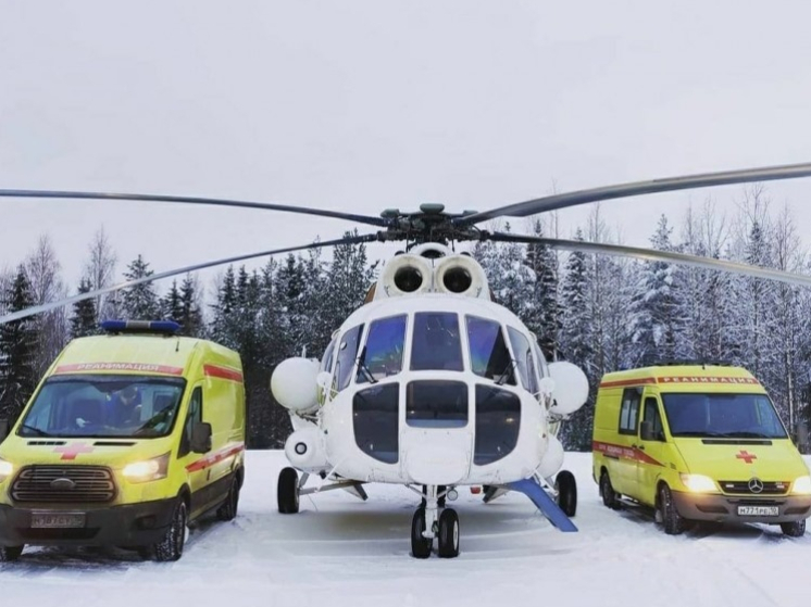Вертолет привез в больницу двух детей в Карелии, пострадавших в ДТП