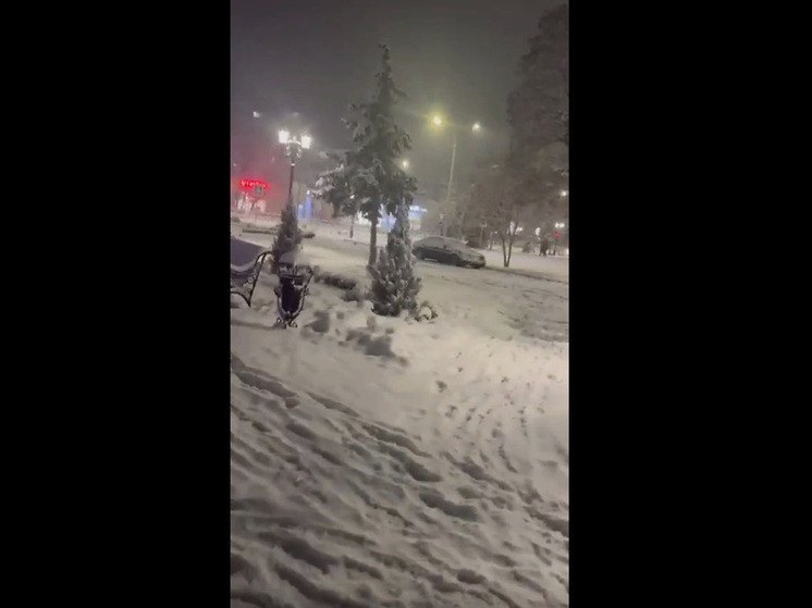 Жители Невинномысска обрадовались долгожданному снегопаду