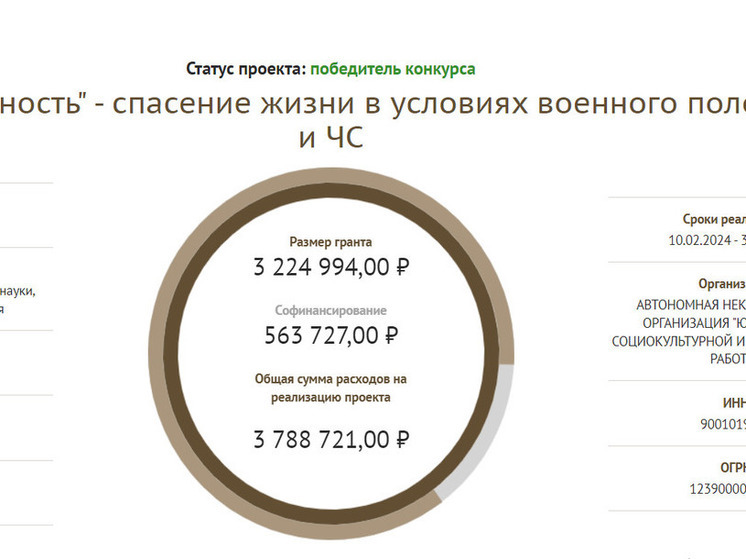 Запорожский проект «ПроБеzопасность» получит 3,2 млн рублей президентского гранта