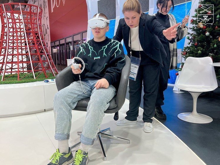 VR-игра "Скифский лучник" на стенде Запорожской области пользуется популярностью
