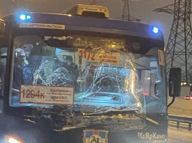 Пассажирский автобус не поделил дорогу с маршруткой в Мытищах