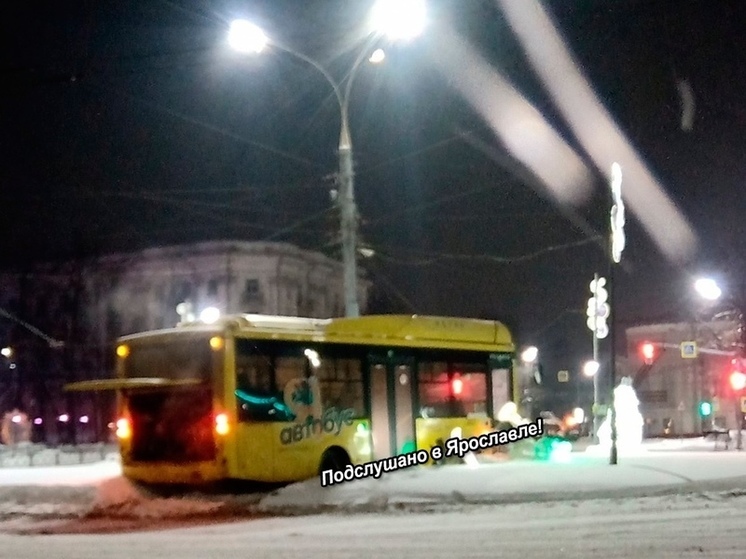 В Ярославле автобус выехал на клумбу Красной площади