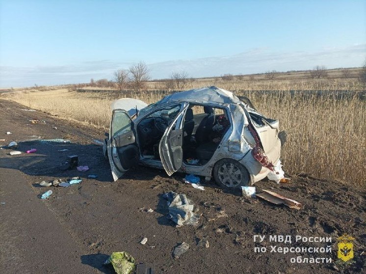 В Херсонской области перевернулся автомобиль с пенсионеркой