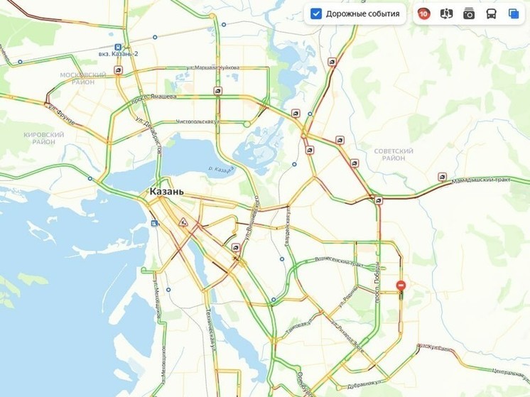 В Казани из-за непогоды снова возникли пробки в 10 баллов